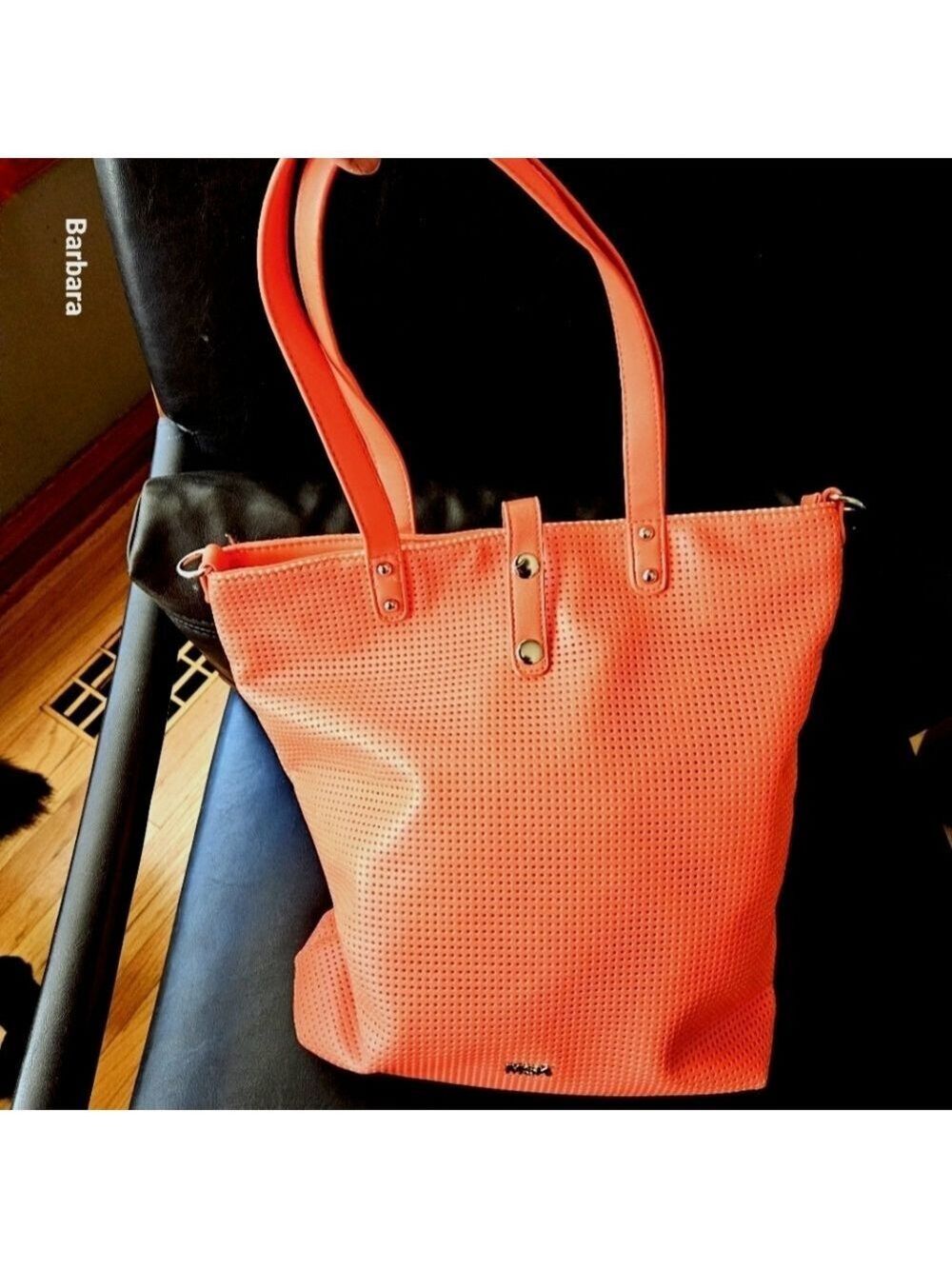 Perforated Coral Tote Bag